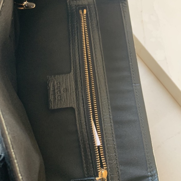 Authentique Gucci purse.  Canvas. Black with taupe stripe. - Picture 14 of 14